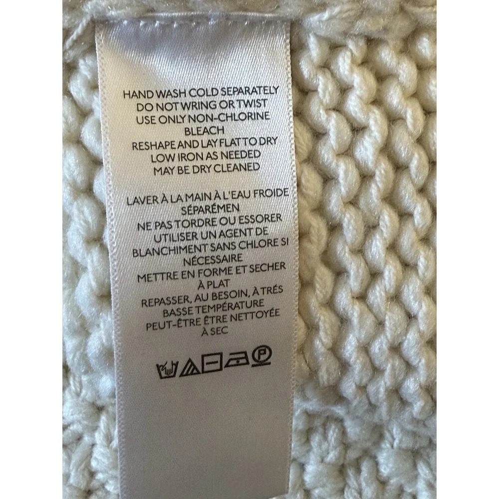Urban‎ Outfitters BDG Cable Knit Faux Fur Hooded Sweater Vest XL Chunky Cream